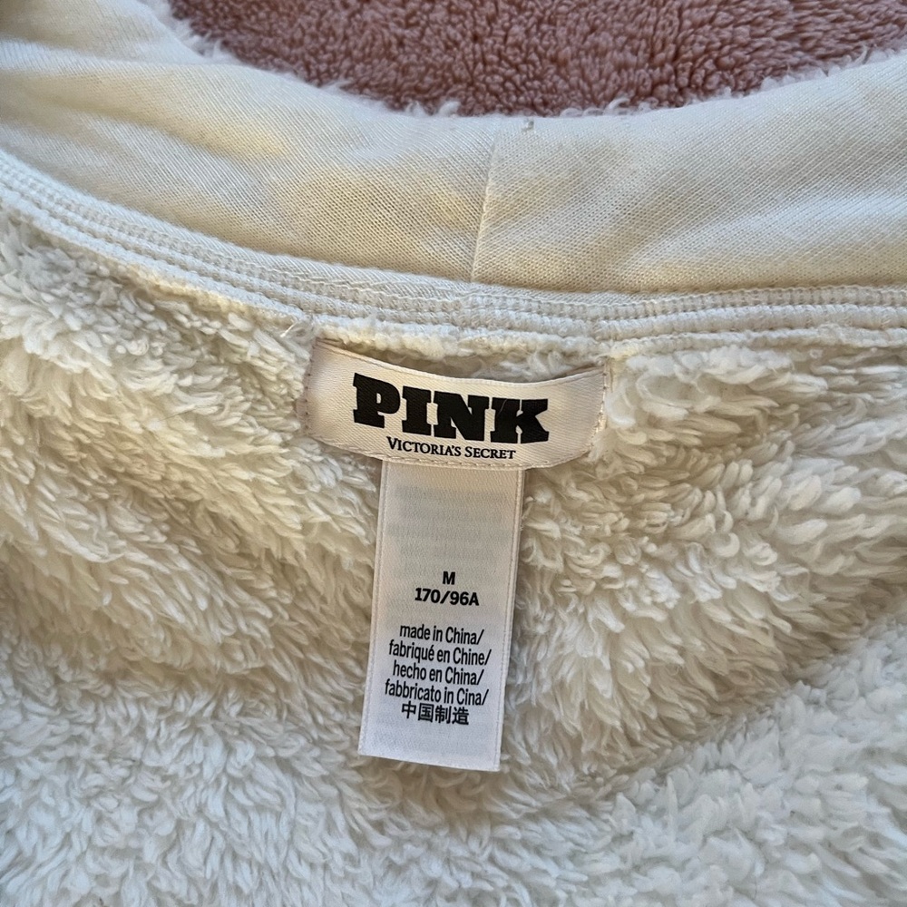 PINK Victoria's Secret Cream Fuzzy Top - Picture 4 of 5